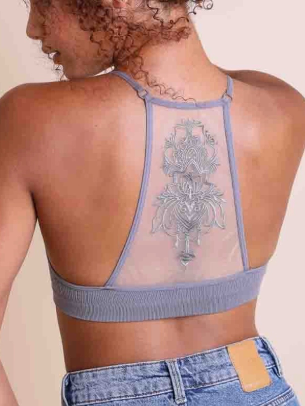 Boho minimalist racerback bralette floral - Picture 11 of 11